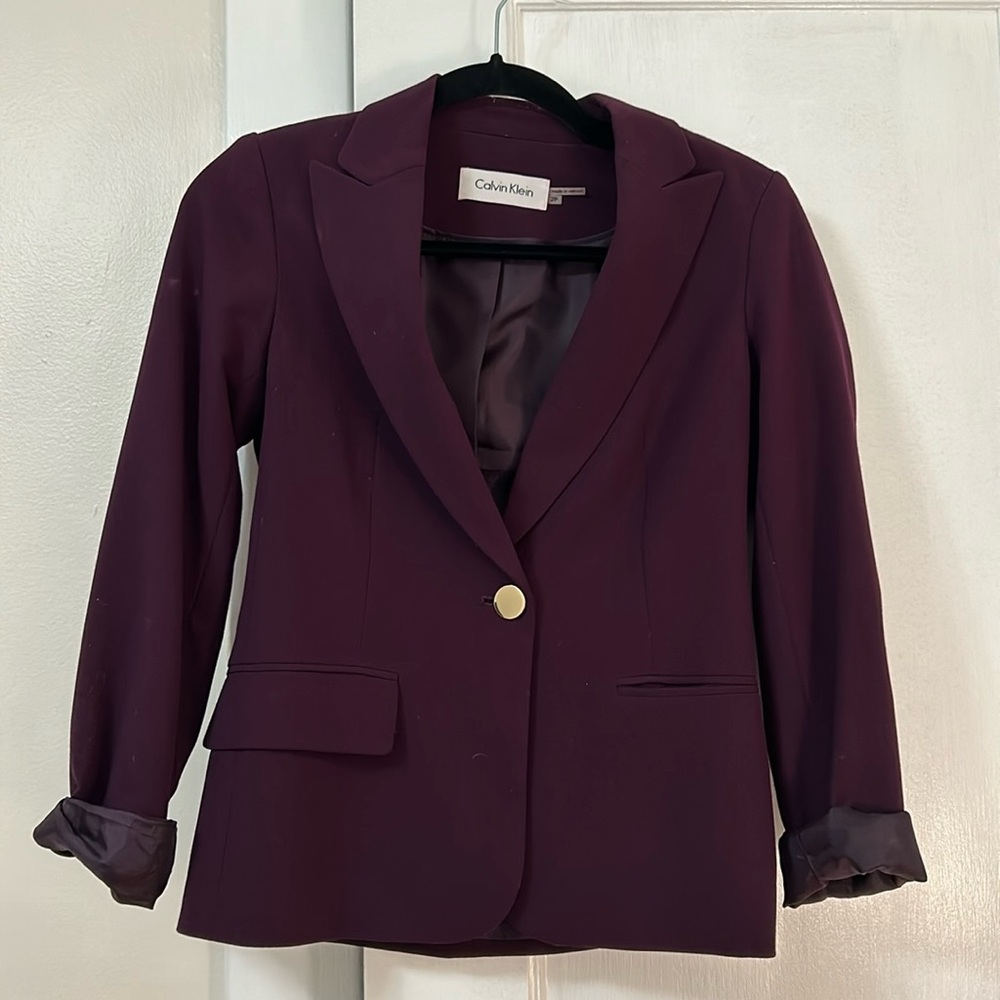 Petite Calvin Klein Plum Blazer